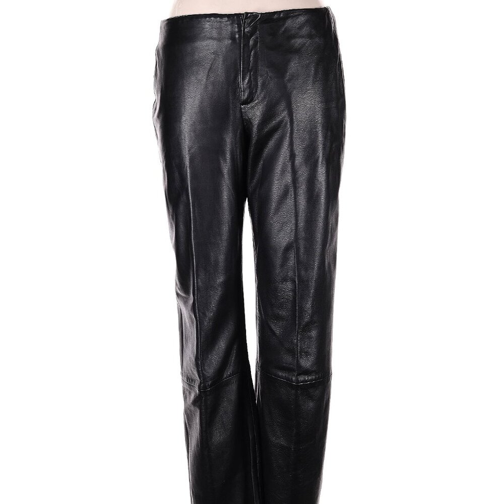 New Banana Republic Genuine Black Leather Pants Sz 8